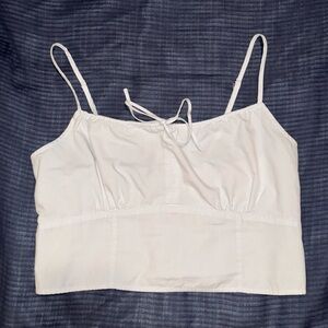 A&F White Crop Top